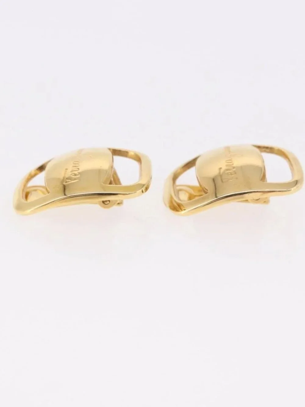 Salvatore Ferragamo Vala Earring Metal Gold Auth am11968V